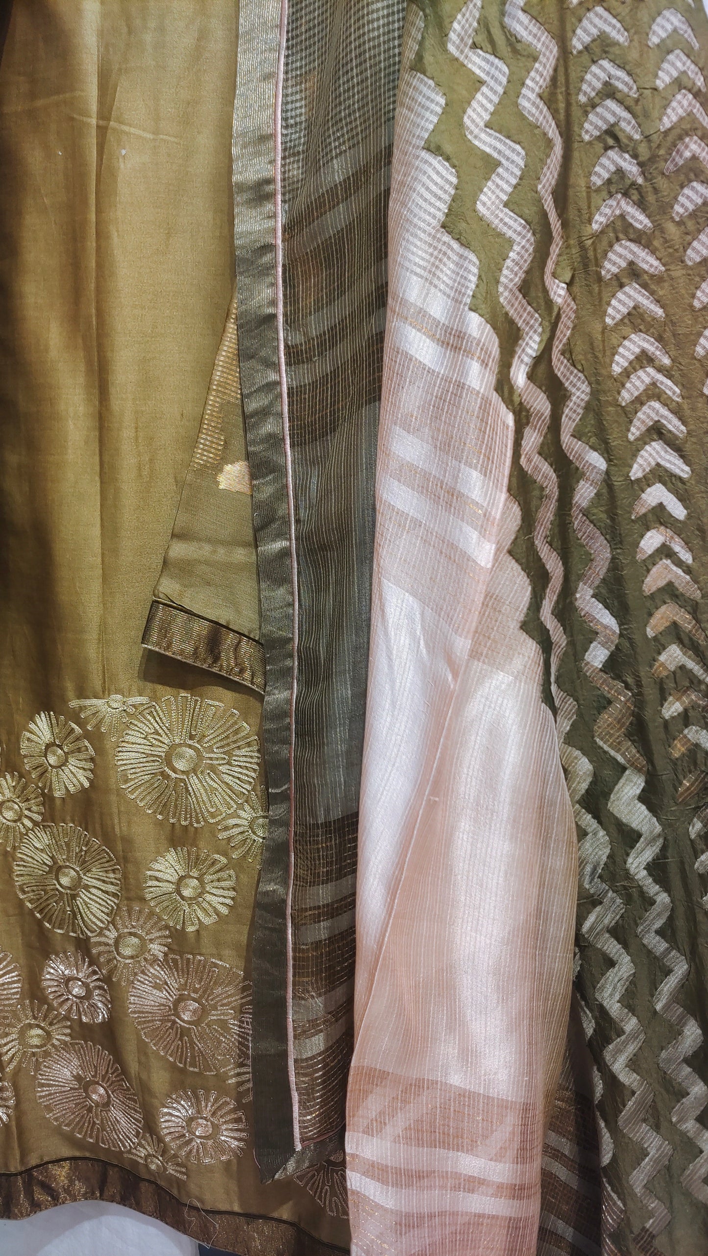 Semi Stitched Chanderi Formal Suitset