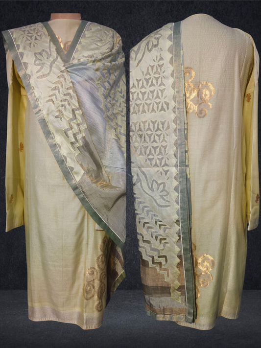 Semi Stitched Formal chanderi Suitset VISHAL KAPUR