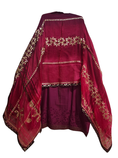 Semi Stitched Formal chanderi Suitset