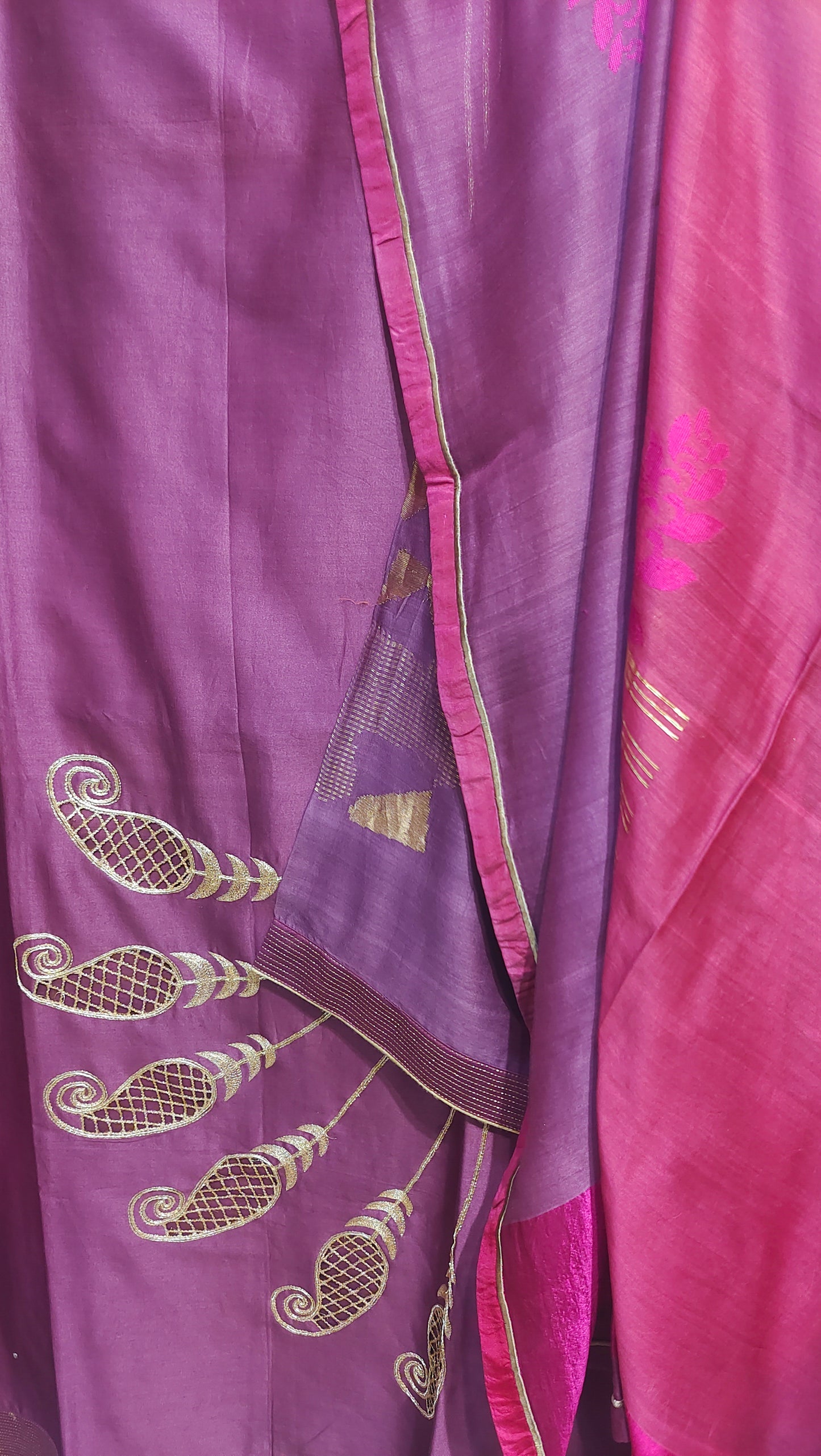 Semi Stitched Formal chanderi Suitset