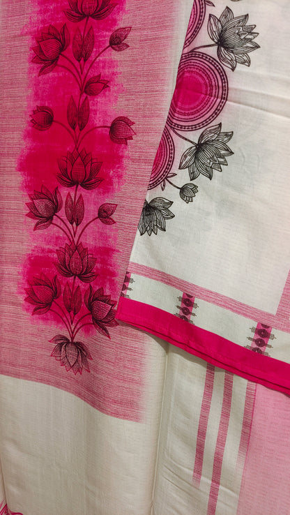 Semi Stitched Chanderi Casual Suitset