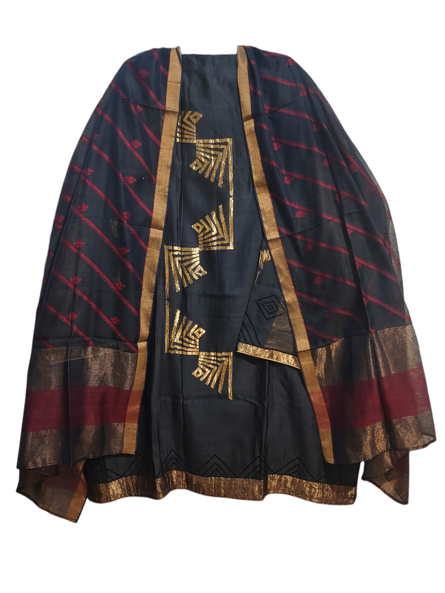 Semi Stitched Formal chanderi Suitset