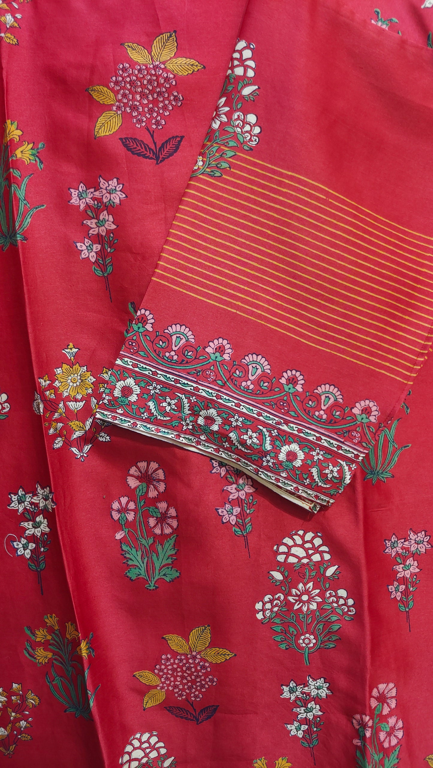 Semi Stitched Chanderi Casual suitset