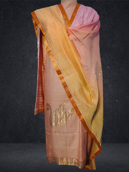 Semi Stitched Formal chanderi Suitset