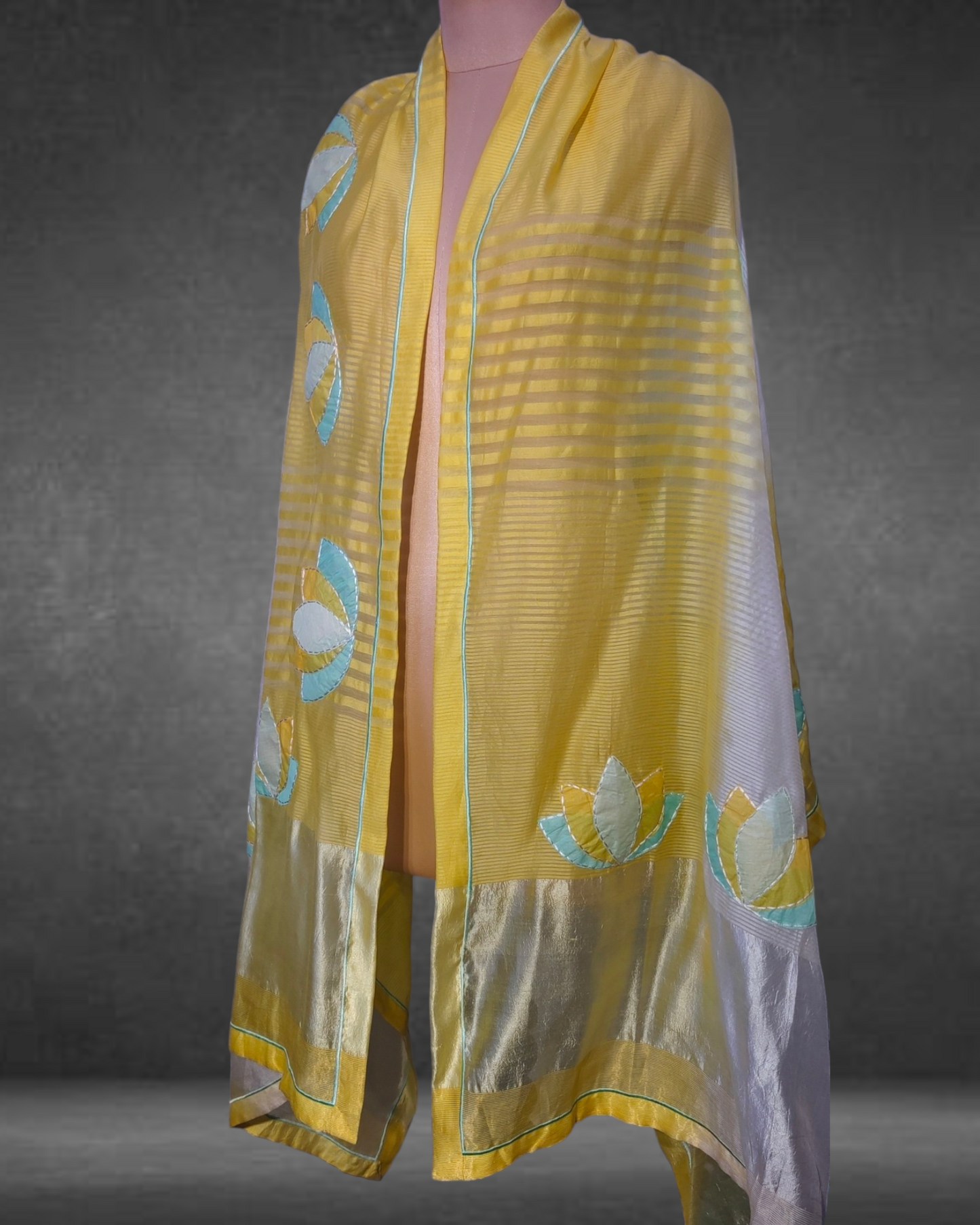 Chanderi Patti Applique Dupatta