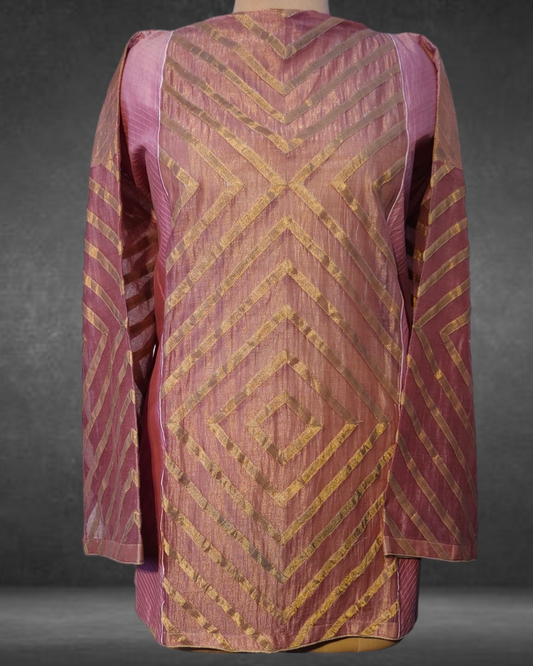 Semistitched Chanderi Zari Woven Short Tunic VISHAL KAPUR STUDIO