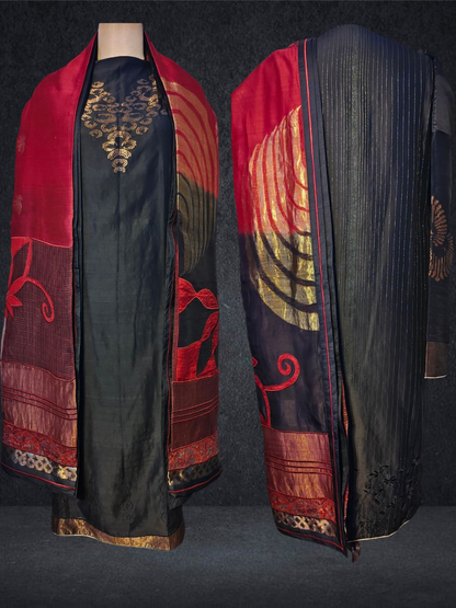 (Copy) Semi Stitched Formal chanderi Suitset VISHAL KAPUR