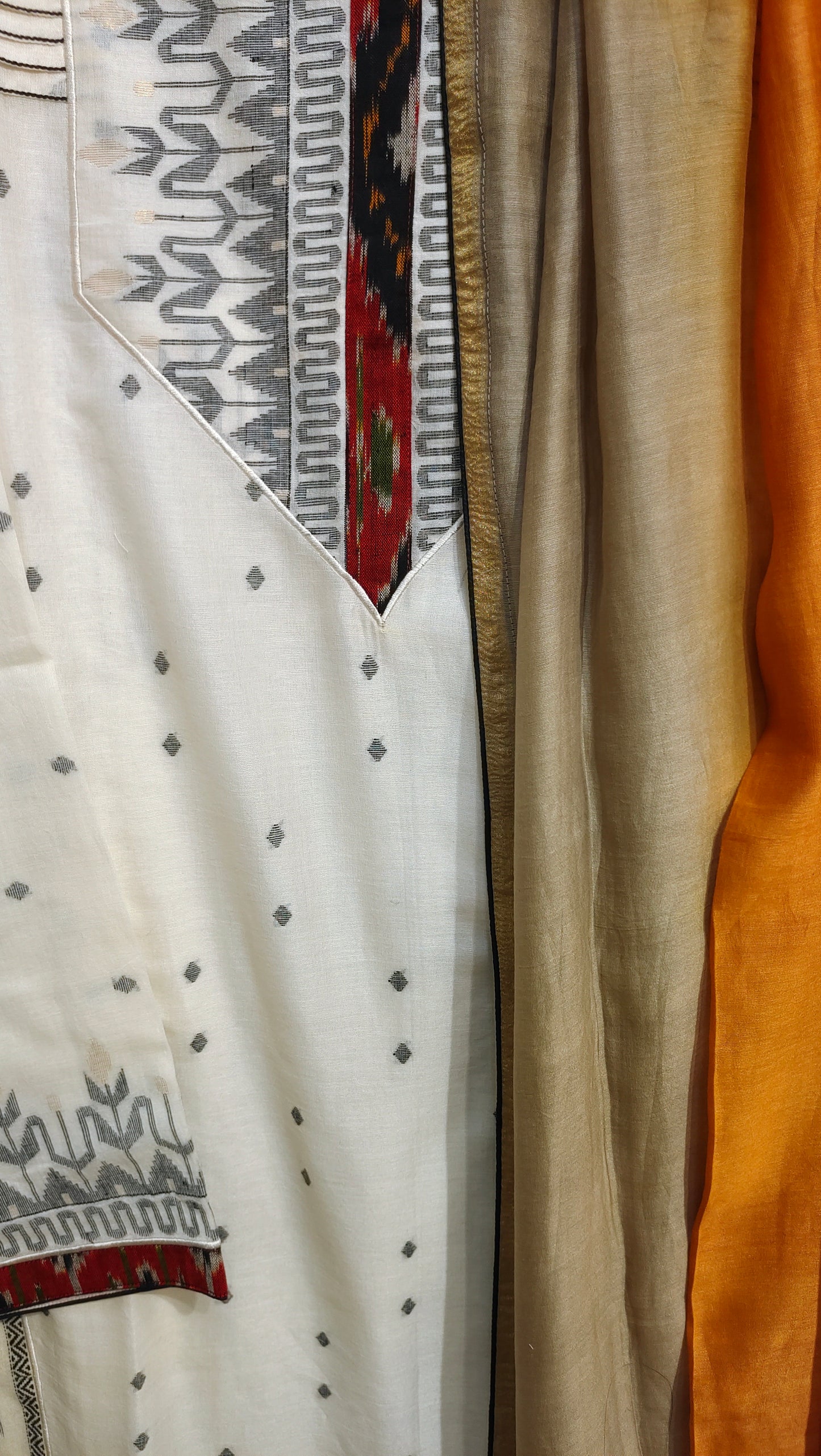 Semi Stitched Formal chanderi Suitset