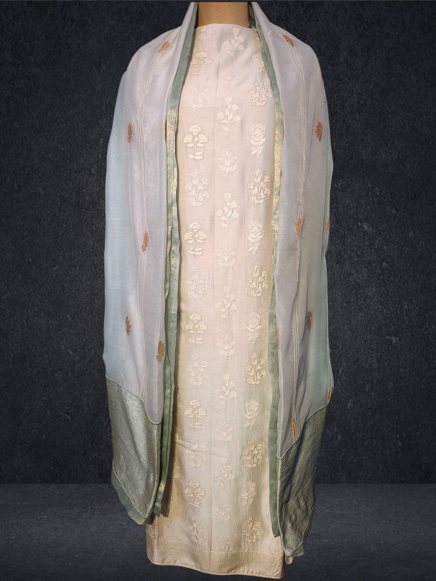 Semi Stitched Formal chanderi Suitset