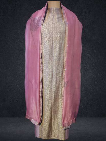Semi Stitched Formal chanderi Suitset
