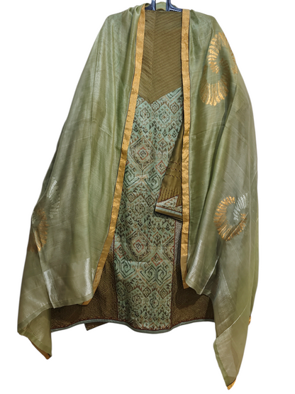 Semi Stitched Formal chanderi Suitset