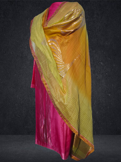 Semi Stitched Formal chanderi Suitset