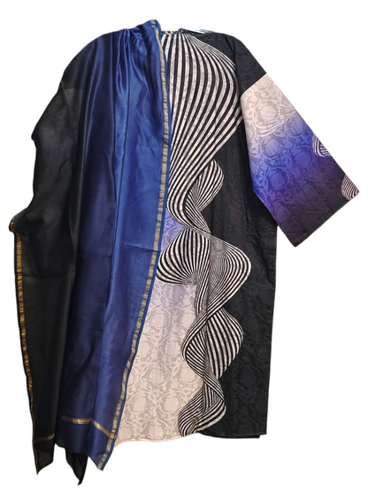 Semi Stitched Chanderi Casual Suitset