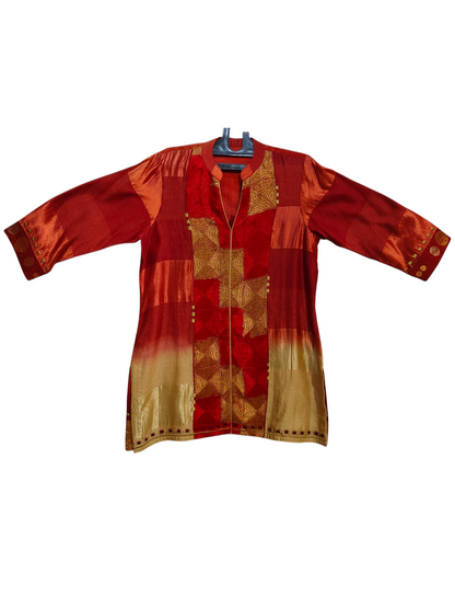 Stitched Chanderi  Tunic ready size 42