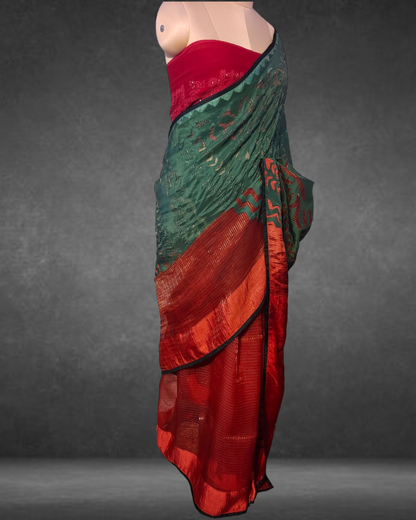 Formal Silk Katab Applique Saree(VKSR05MAY11) VISHAL KAPUR STUDIO