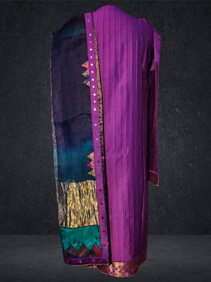 Semi Stitched Formal chanderi Suitset