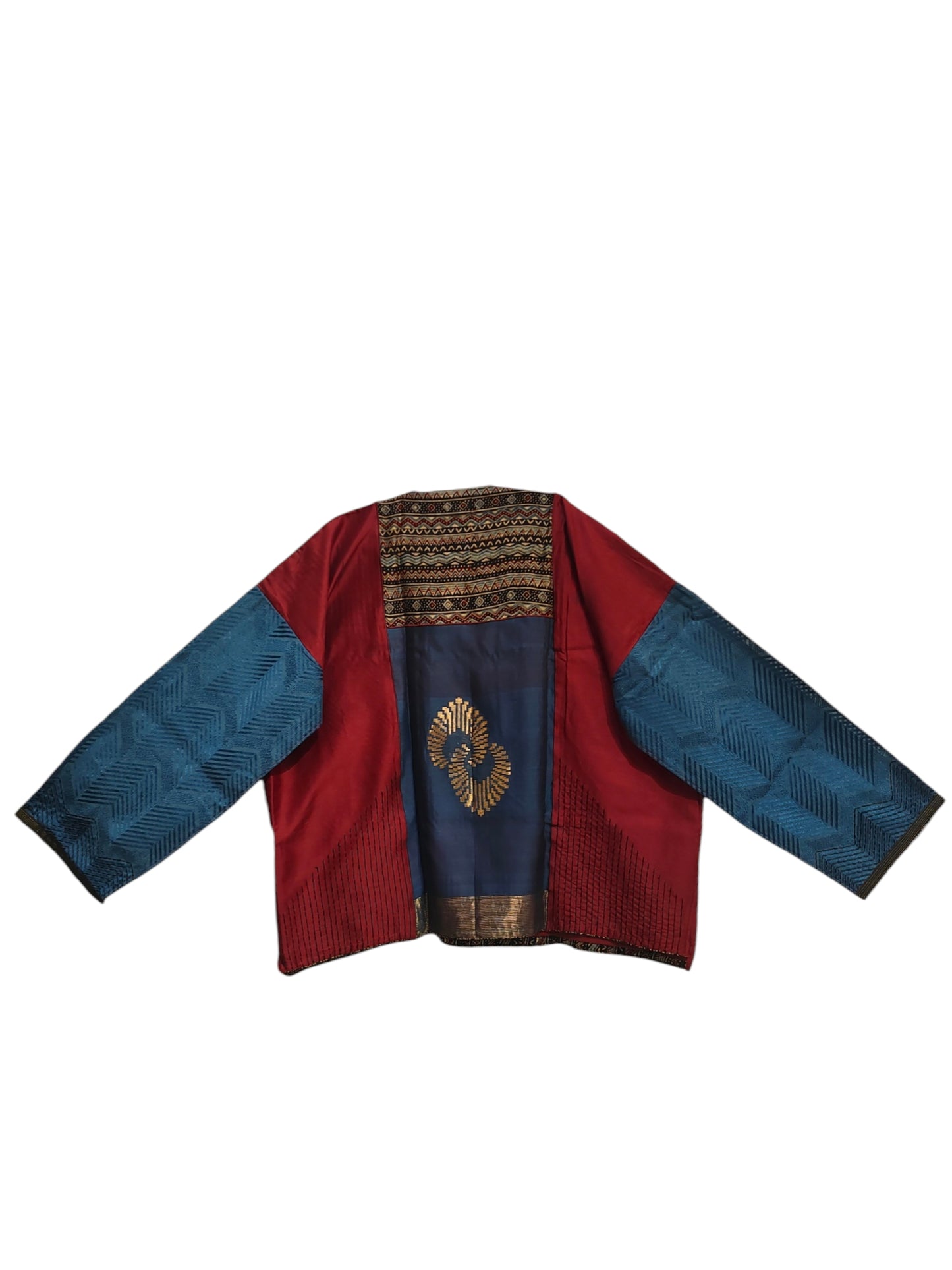 Semi Stitched Chanderi Ajrak Short Tunic