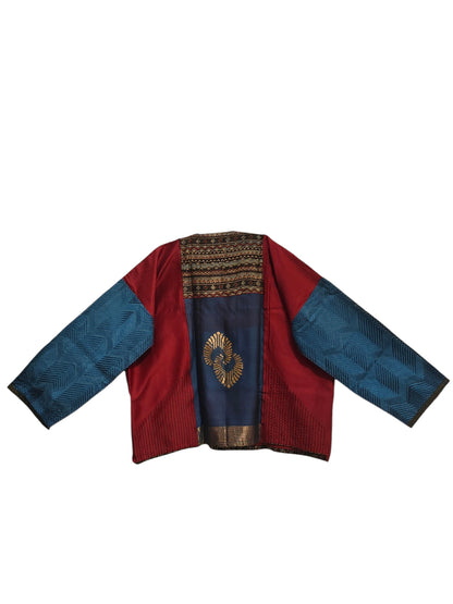 Semi Stitched Chanderi Ajrak Short Tunic