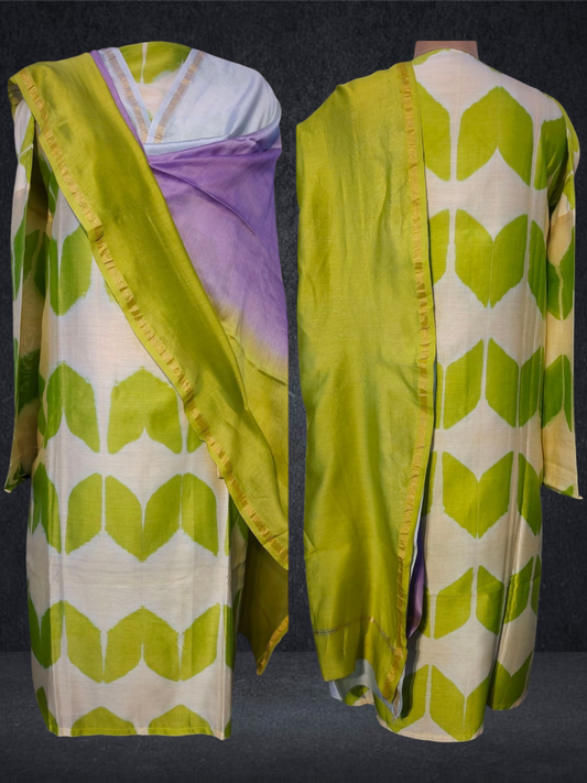 Semi Stitched Chanderi Casual Suitset