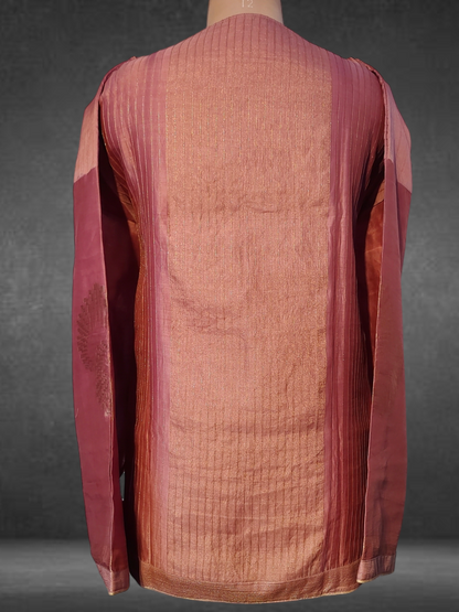 Semistitched Chanderi Zariwoven Short Tunic