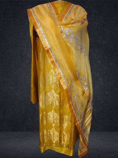 Semi Stitched Formal chanderi Suitset