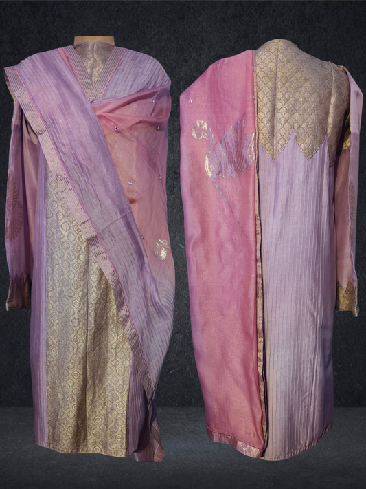 Semi Stitched Formal chanderi Suitset