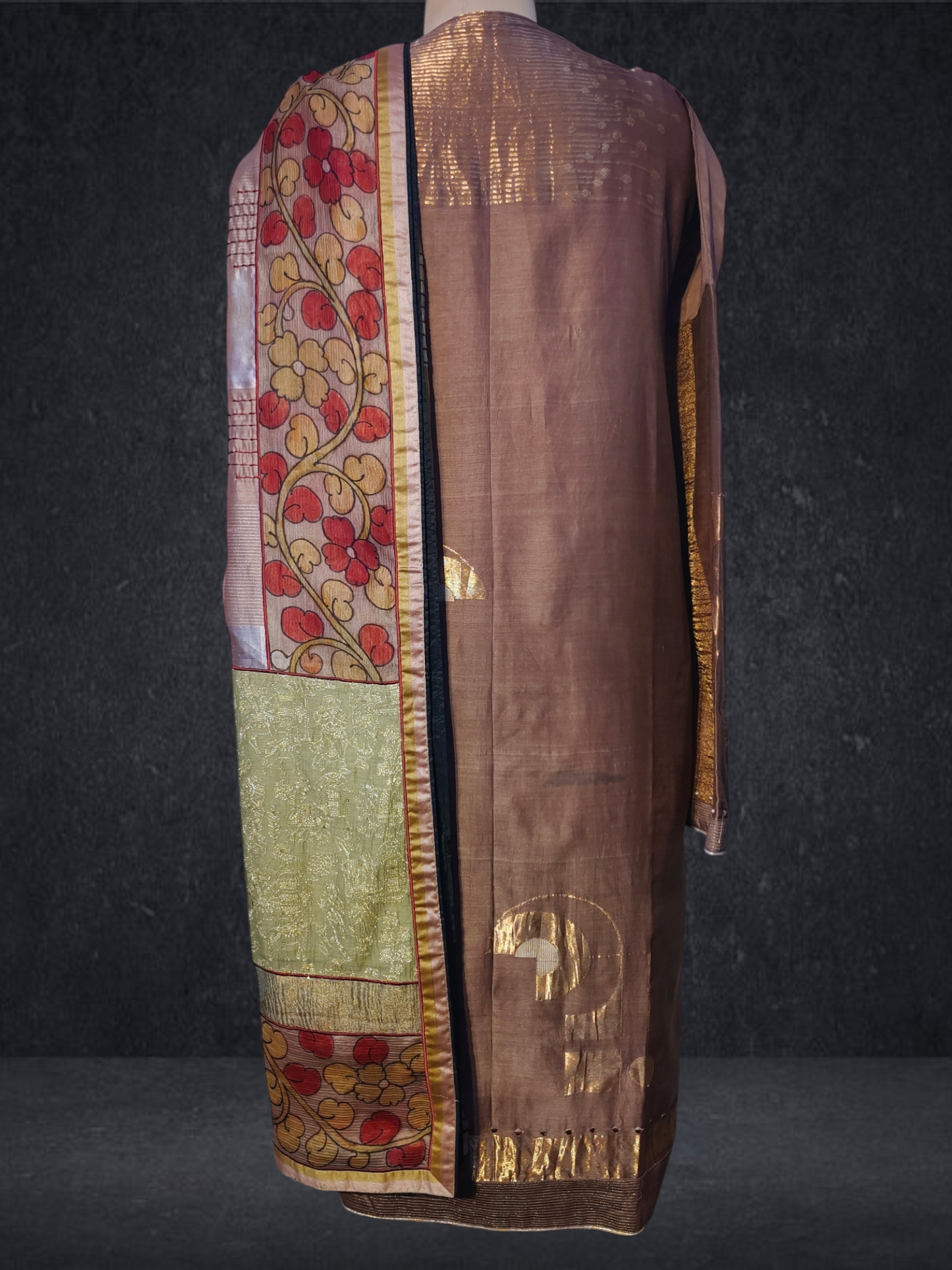 Semi Stitched Chanderi Formal Suitset