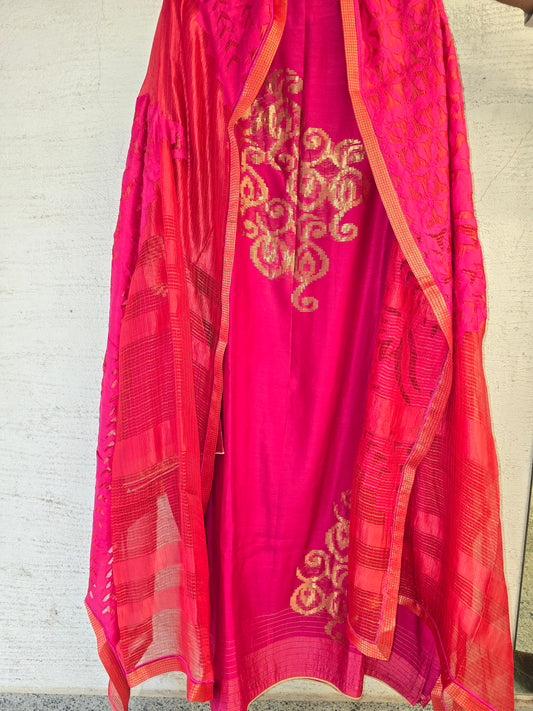 Semi Stitched Formal Chanderi suitset