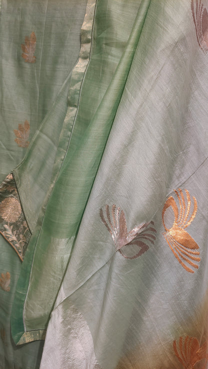 Semi Stitched Chanderi Formal Suitset