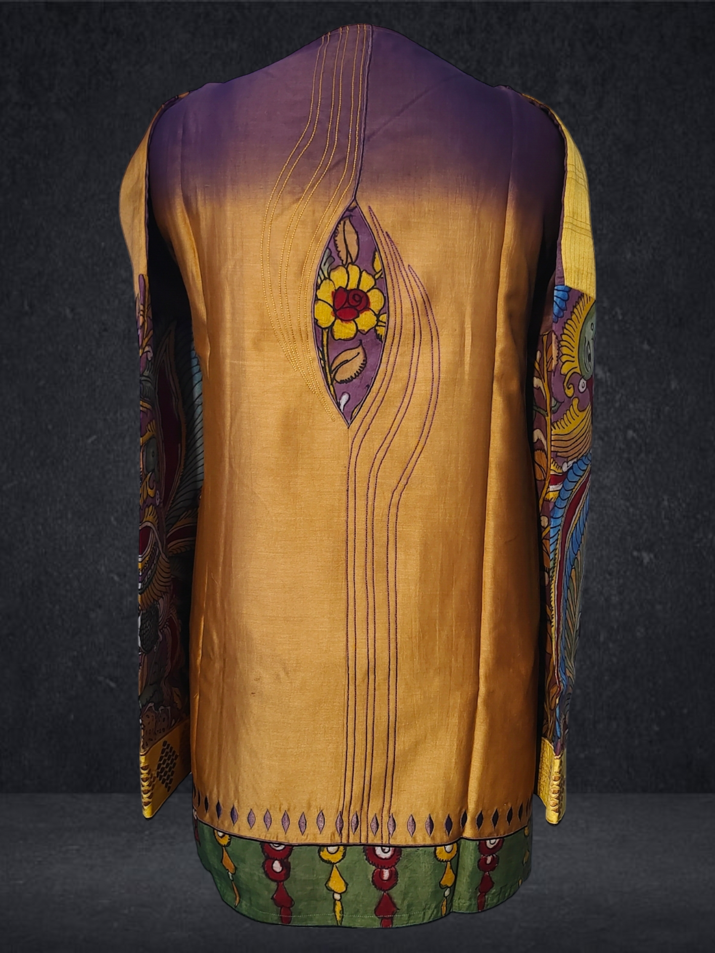 Semistitched Chanderi Kalamkari Short Tunic