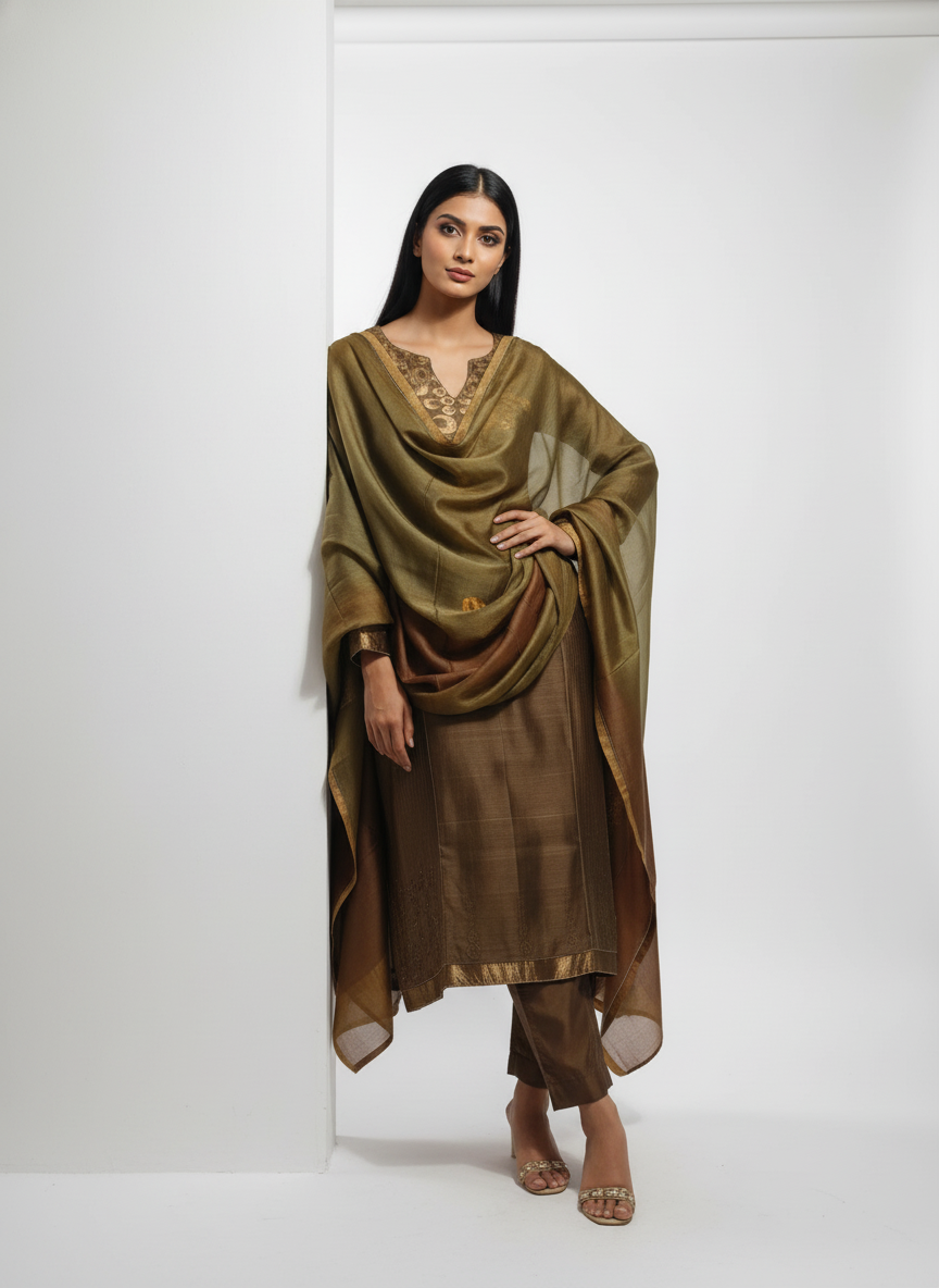 Semi Stitched Formal Chanderi Suitset