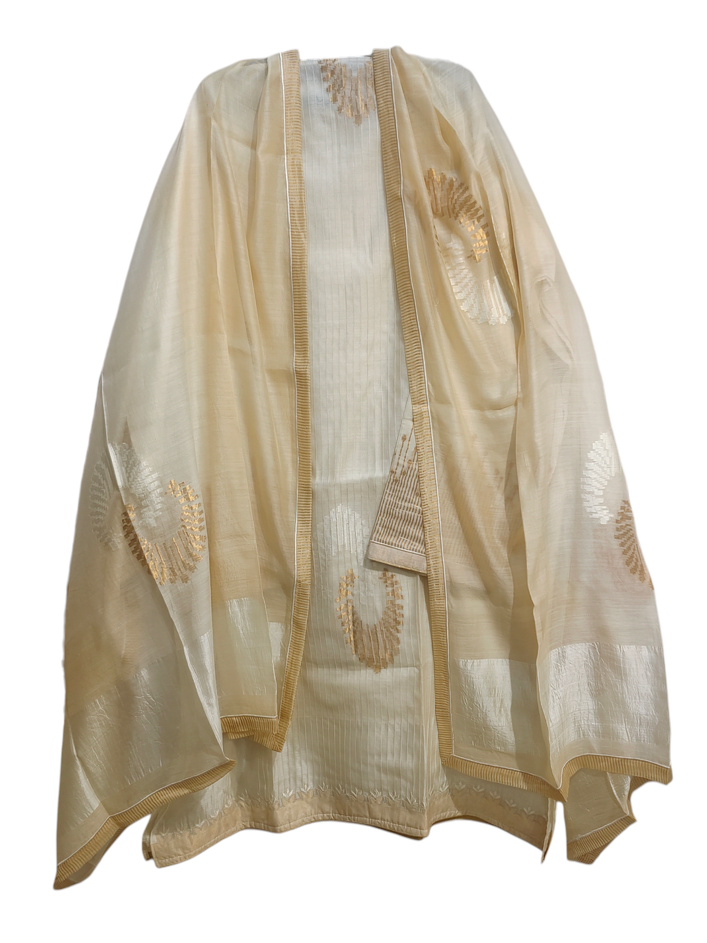 Semi Stitched Formal chanderi Suitset