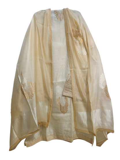 Semi Stitched Formal chanderi Suitset