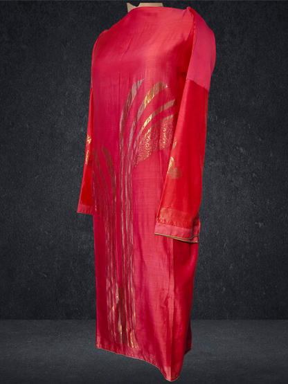 Semi Stitched Formal chanderi Suitset