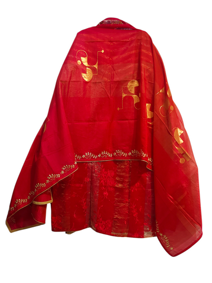 Semi Stitched Formal chanderi Suitset
