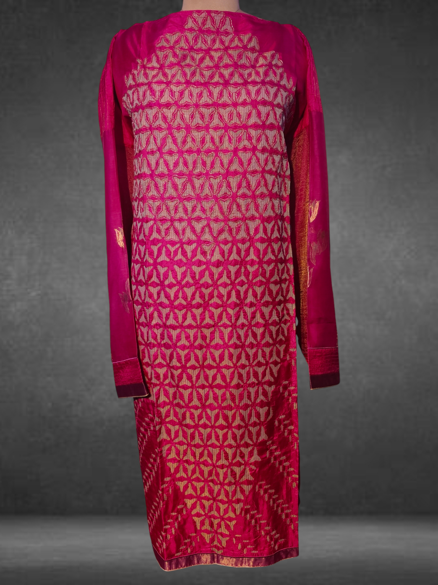 Semi Stitched Formal Chanderi kurta