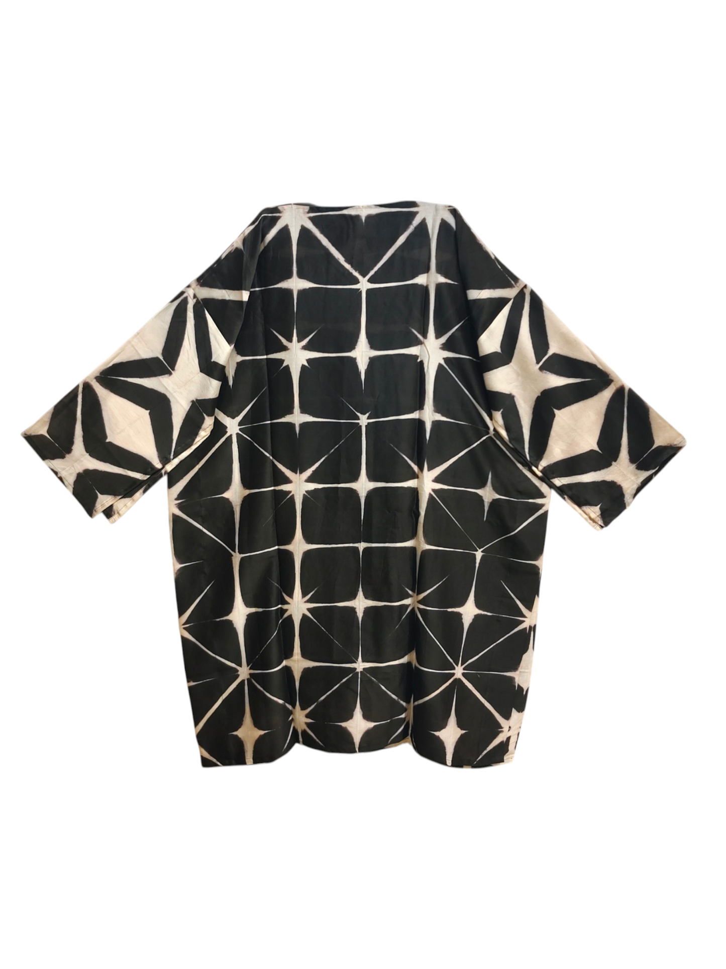 Black and white  patterned kurta on a white background