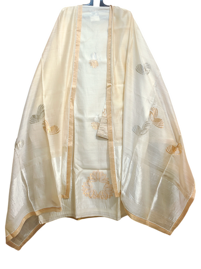 Semi Stitched Formal chanderi Suitset