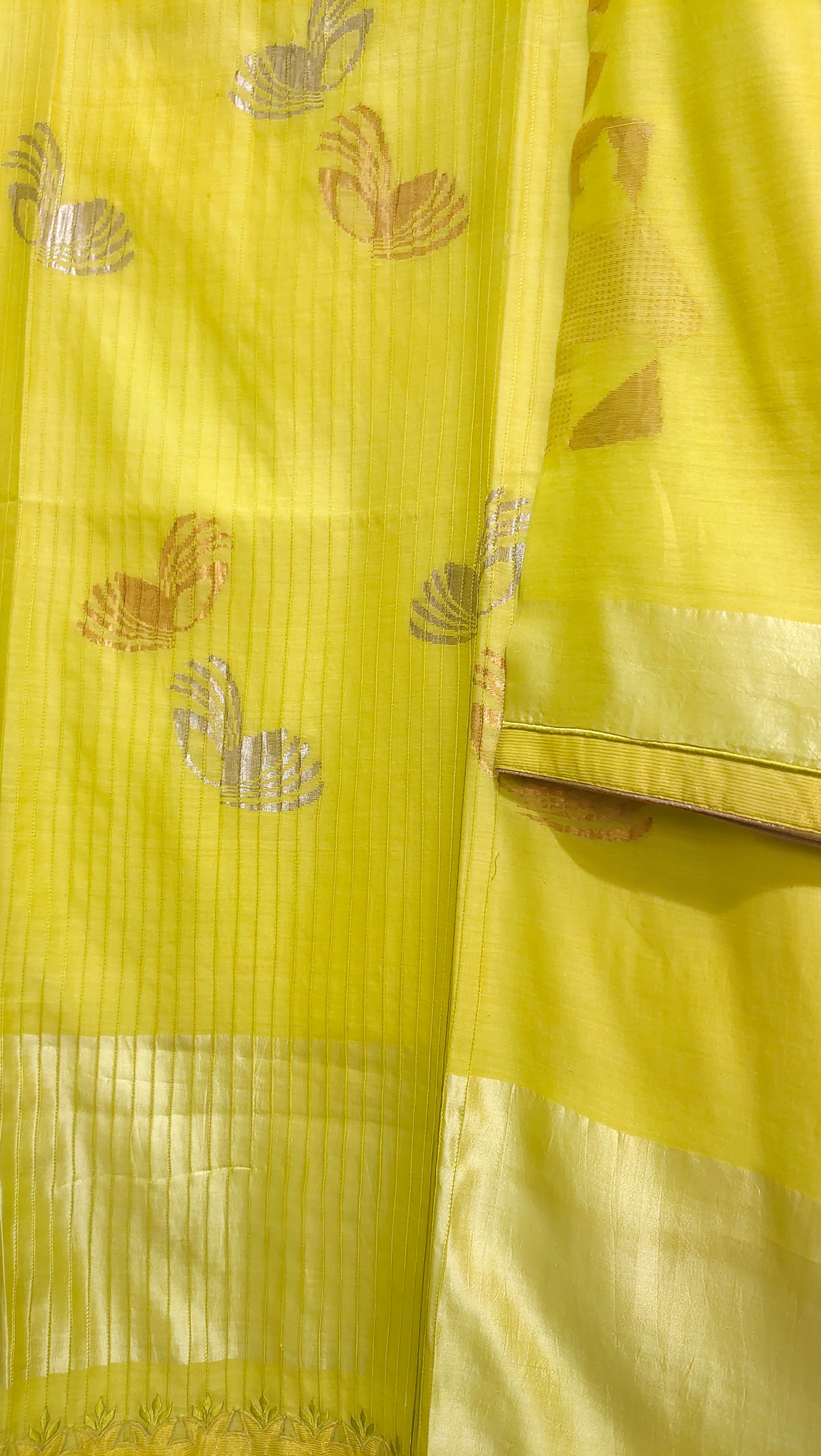 Semi Stitched Chanderi Formal Suitset