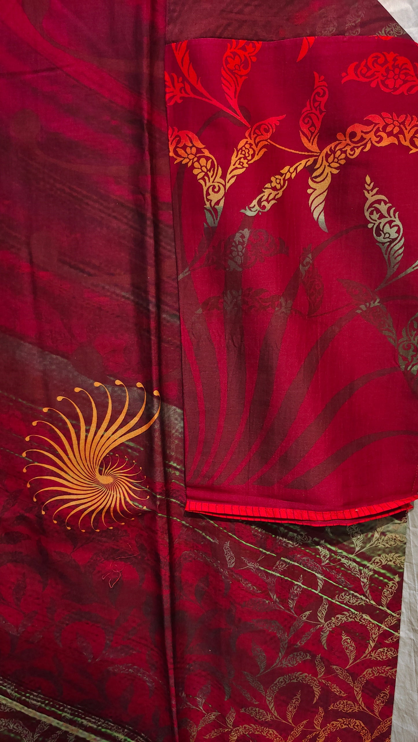Semi Stitched Chanderi Casual Suitset
