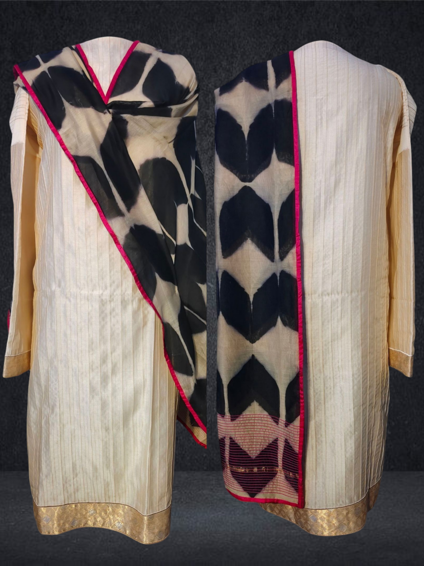 Semi Stitched Formal chanderi Suitset