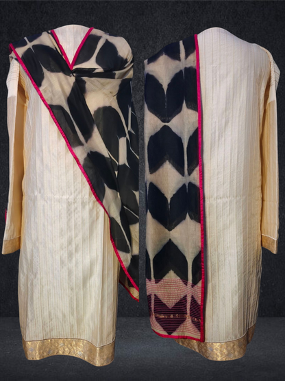 Semi Stitched Formal chanderi Suitset
