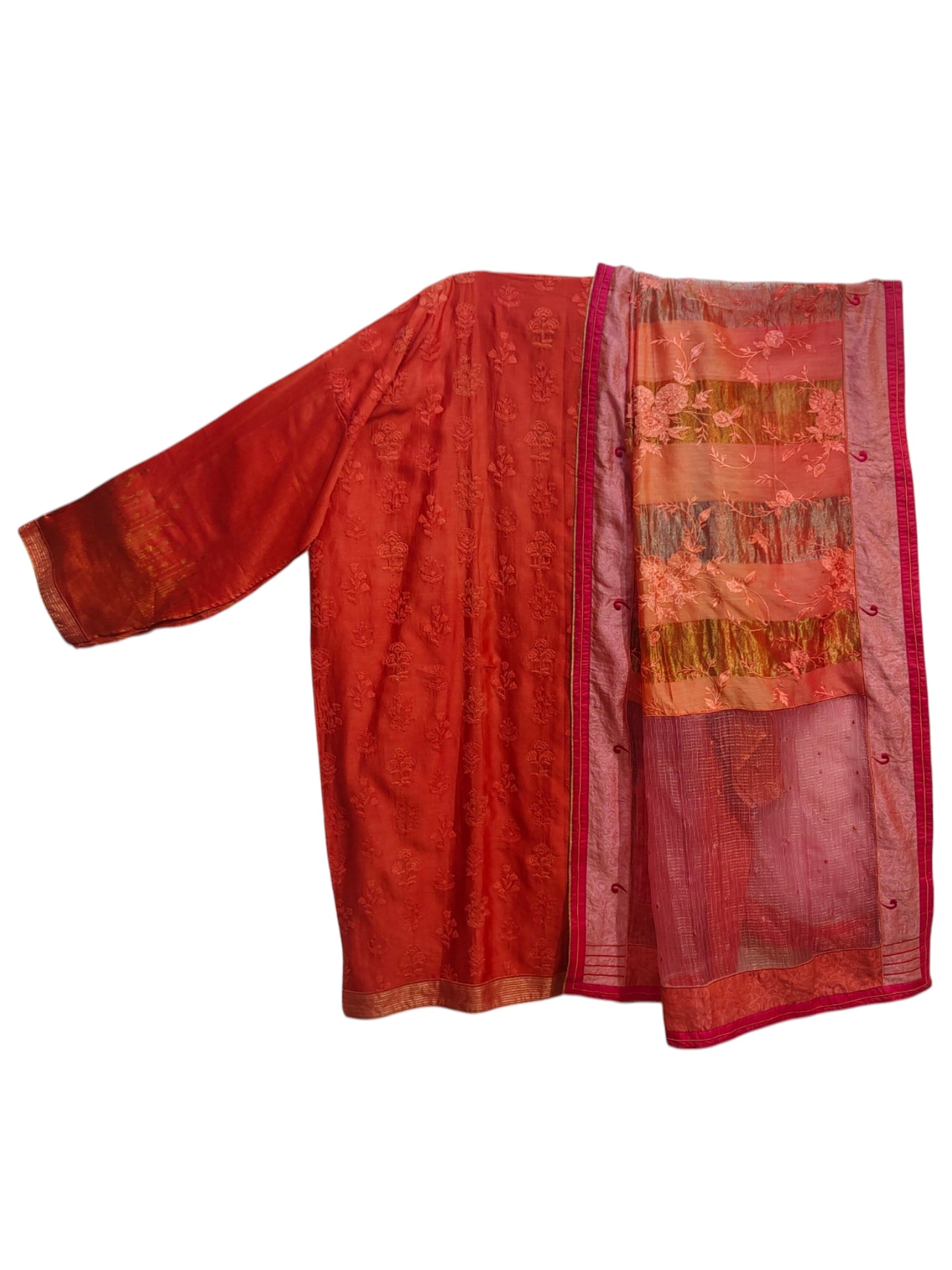 Semi Stitched Chanderi Formal Suitset