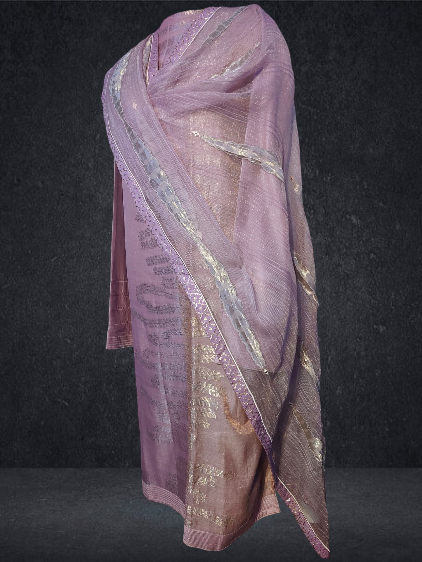 Semi Stitched Formal chanderi Suitset