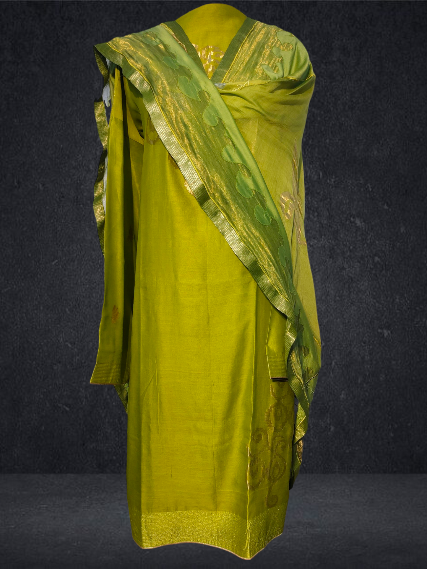Semi Stitched Formal chanderi Suitset