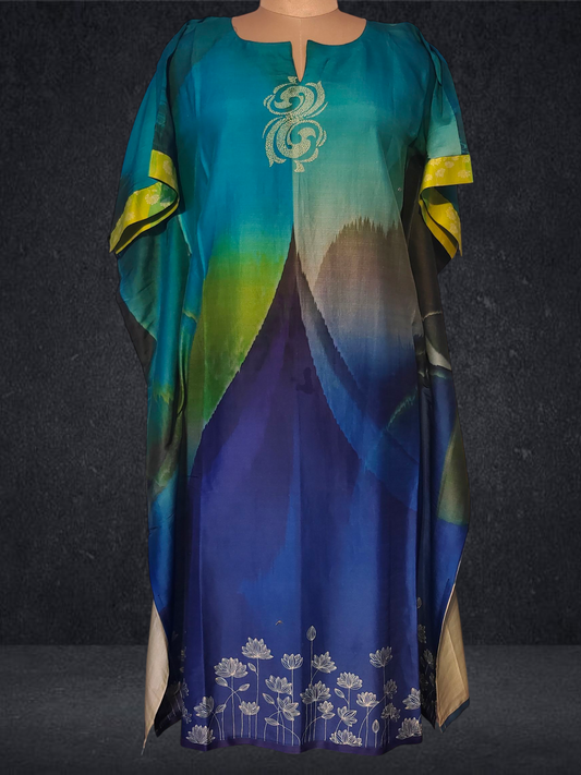 Stitched Chanderi Digital Printed Kaftan VISHAL KAPUR STUDIO
