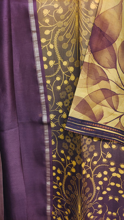 Semi Stitched Chanderi Casual suitset