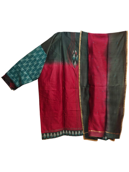 Semi Stitched Chanderi Formal Suitset