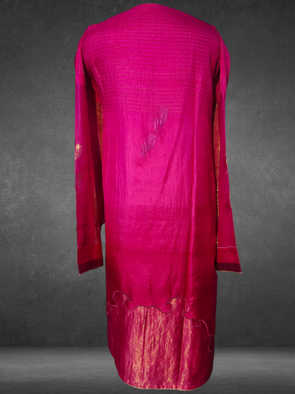 Semi Stitched Formal Chanderi kurta