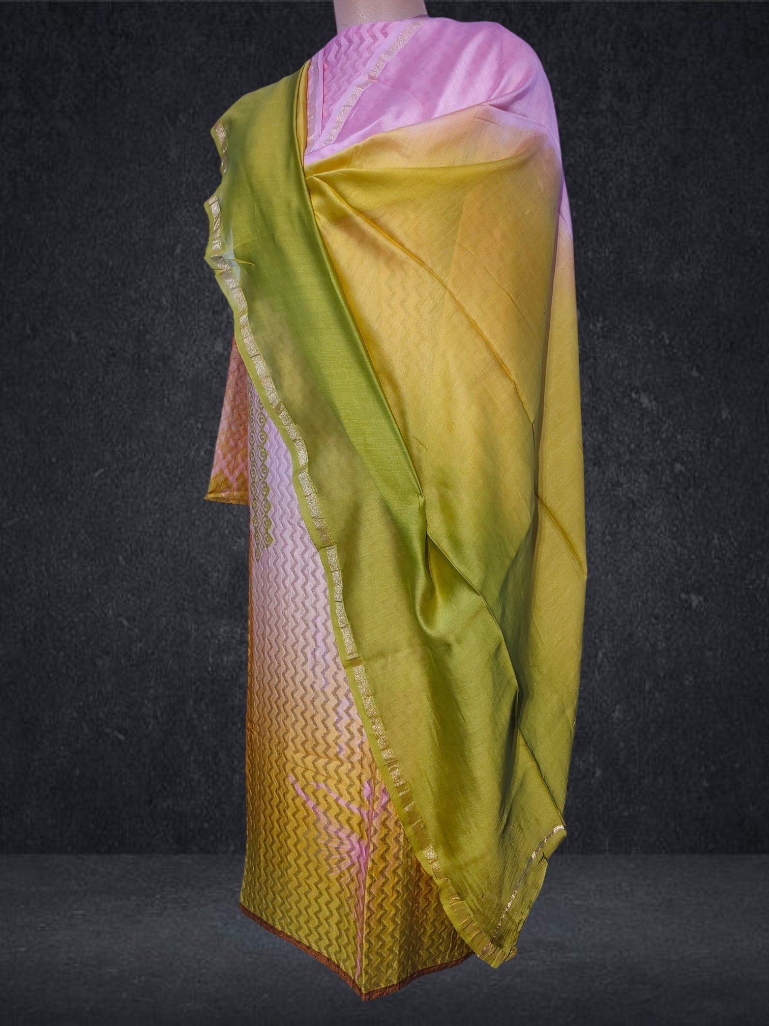 Semi Stitched Chanderi Casual Suitset VISHAL KAPUR